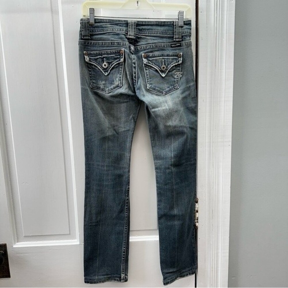 Miss Me Straight Leg Thick Stitch Jeans Womens 26‎ Kansas Wash JP4332